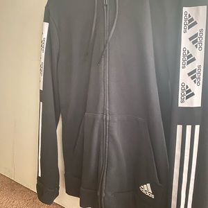 black adidas zip up